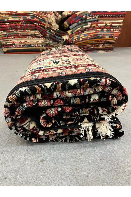 FT Halicilik Sumerbank Hereke Hand-Woven Rug Black Zemin Seven Mountains Flower Deseni- [200 cm * 290 cm ] - MALLTURK