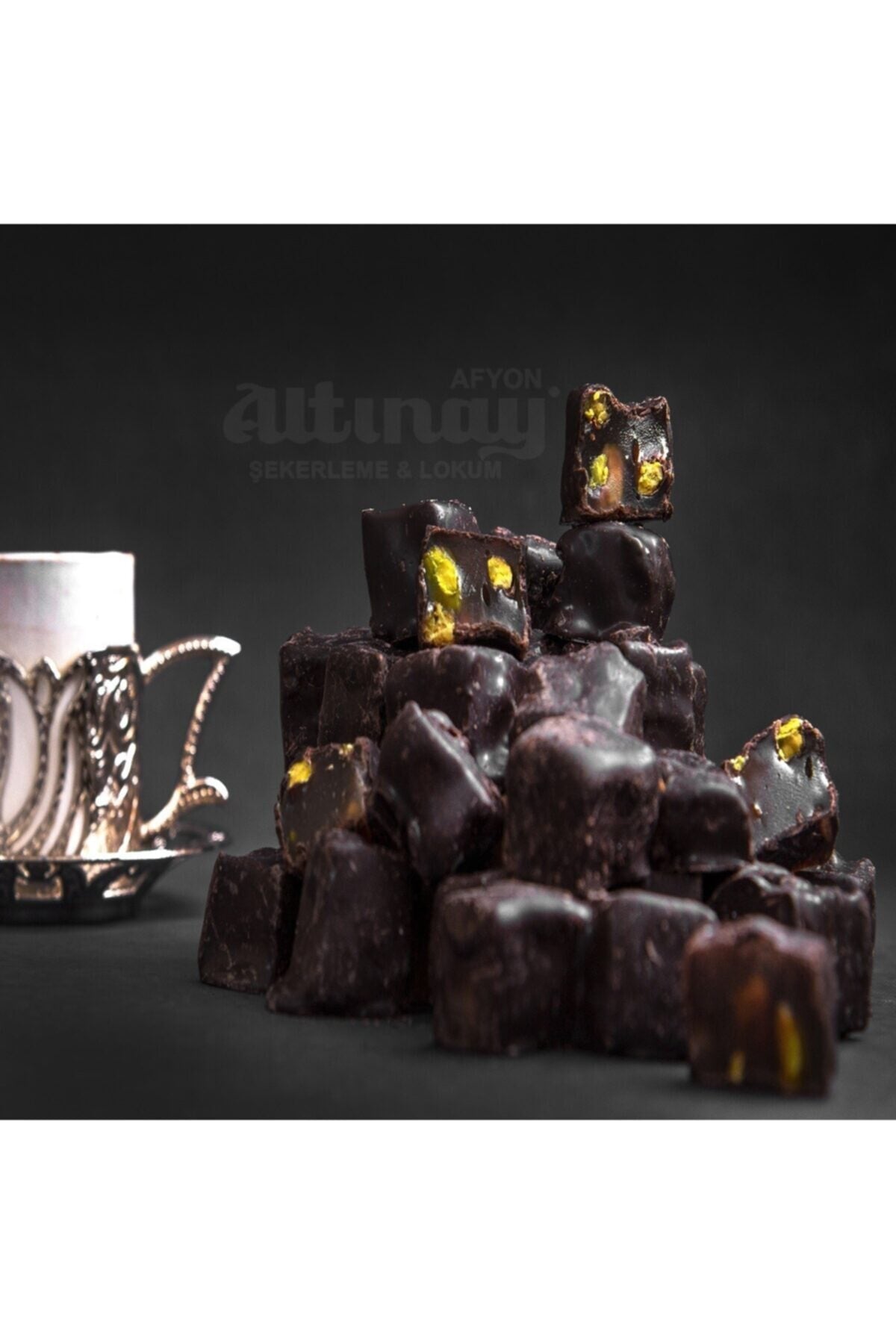 Altinay sekerleme meshur Chocolate Coated Pistachio Double Roasted Afyon Style Turkish Delight 1 kg - MALLTURK