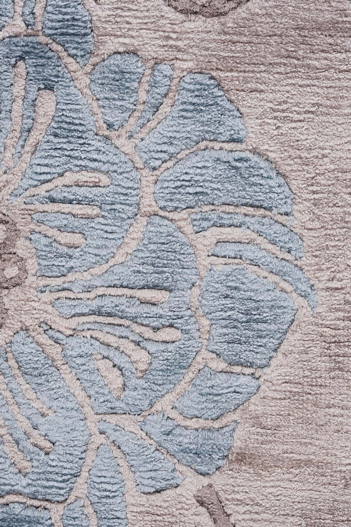 Naar Hali Nepal 3647 Brown/Blue Modern Handwoven Runner Rug 80x300 - MALLTURK