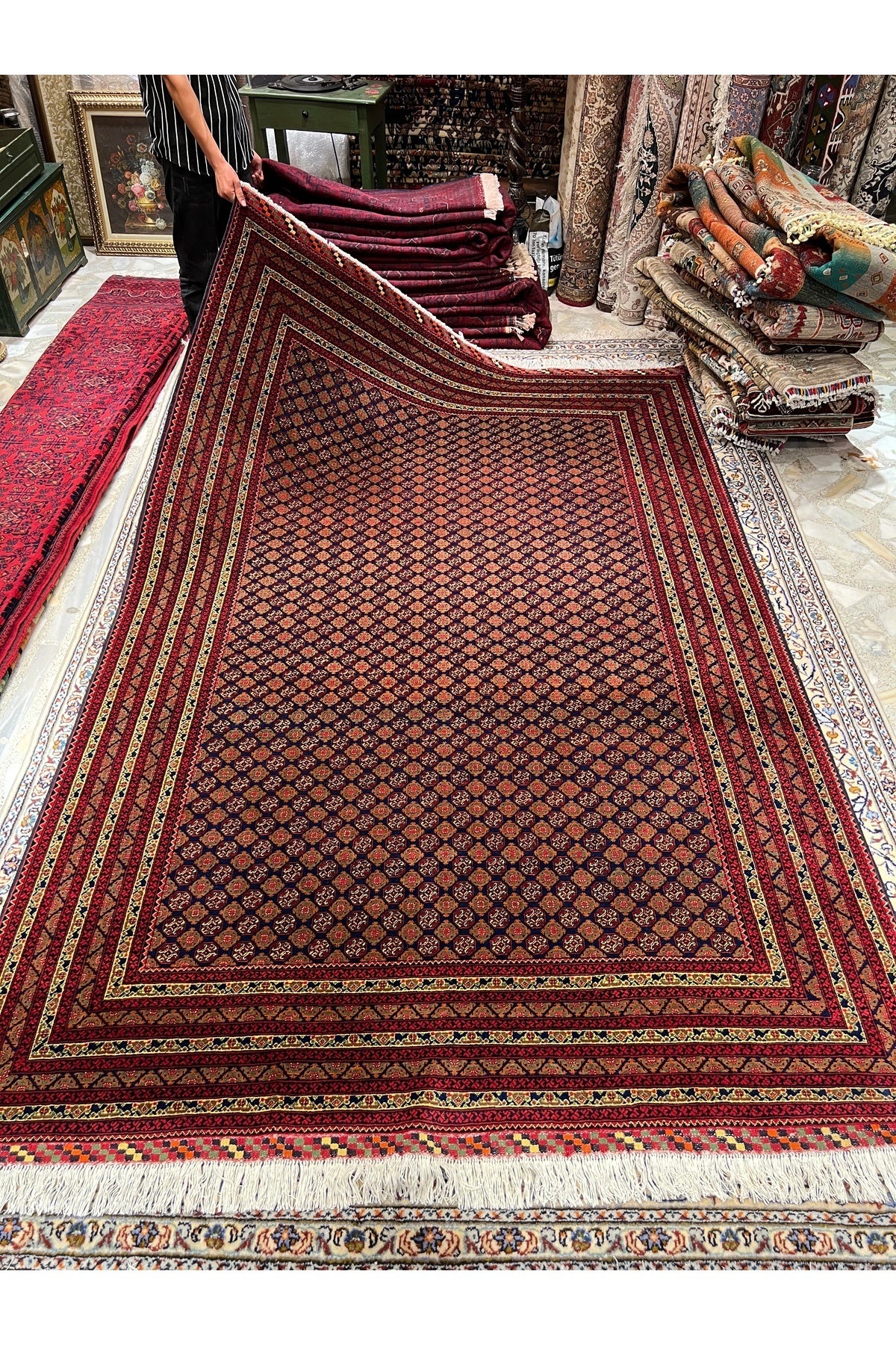 RD RAMAZAN DAG Hand Rug Art Hand-Woven Afgan Hoca Roshnai Rug Size 300x200. - MALLTURK