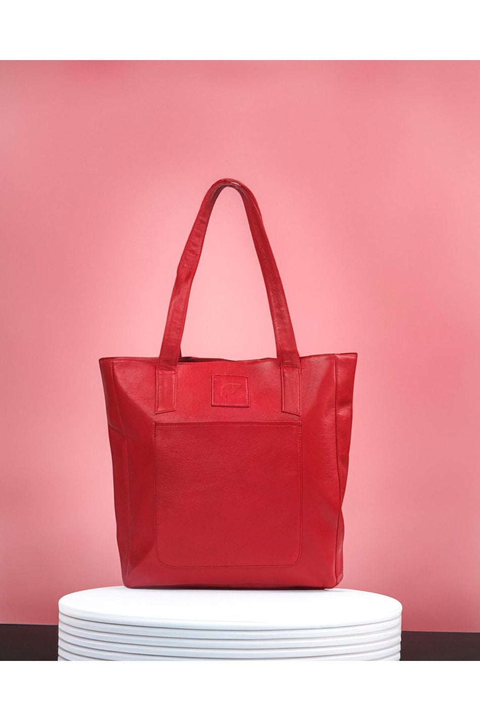 Fubileather Genuine Leather Red TOTE Shoulder and Arm Bag