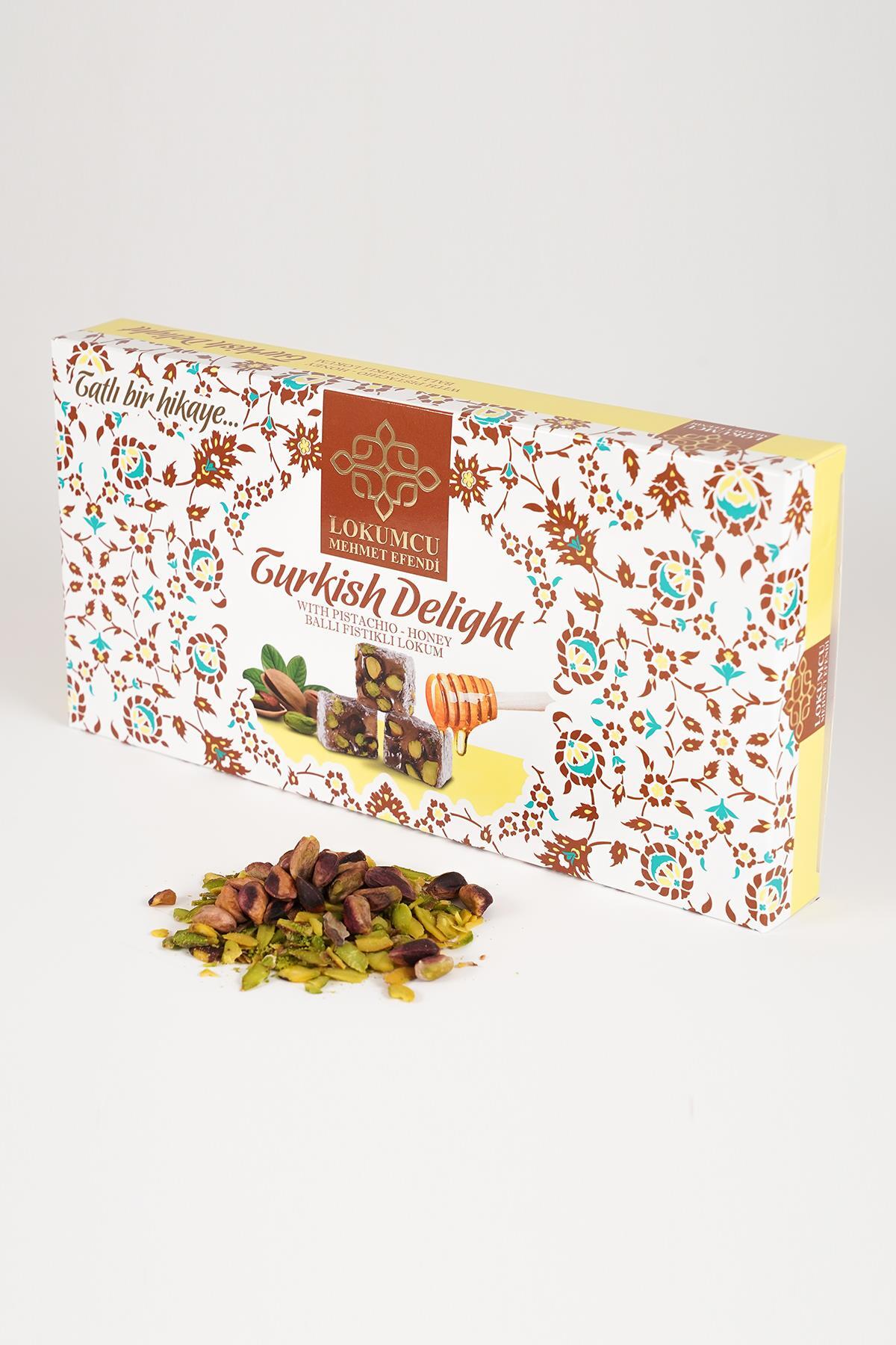 LOKUMCU mehmet efendi tatli bir hikaye 400 g Honey Pistachio Turkish Delight 400 g - MALLTURK
