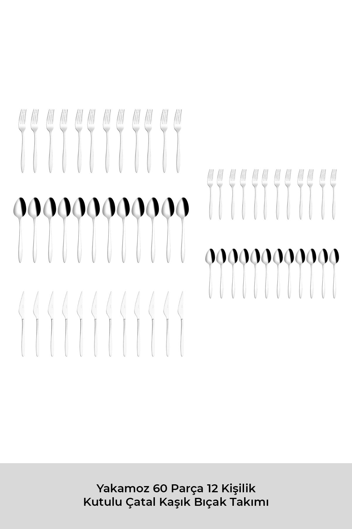 Emsan yakamoz 60 Piece 12 Place Setting Boxed Flatware Set - MALLTURK