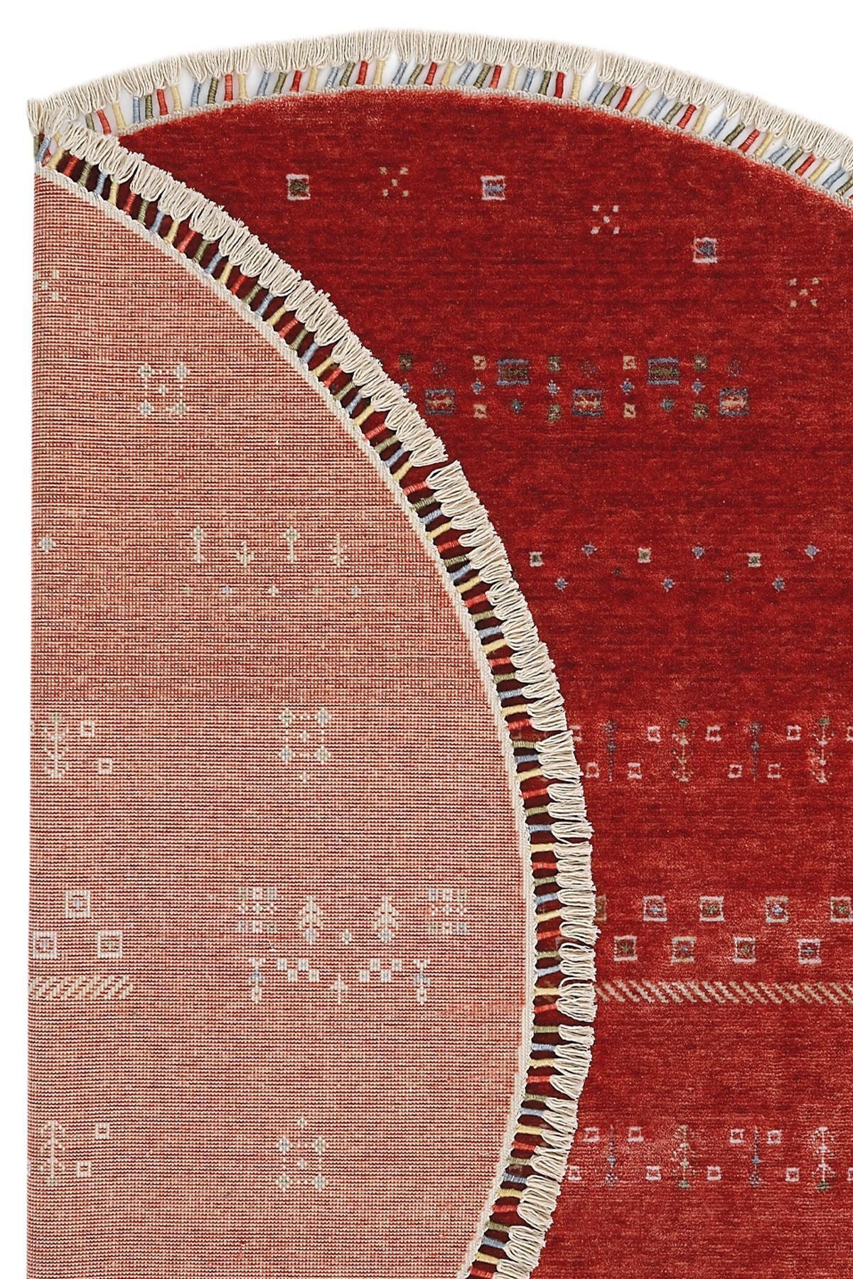 Cool Hali Galata 06 Red Carpet Living Room Carpet Bohemian Scandinavian Carpet Bamboo Carpet Handwoven Round Hallway Carpet - MALLTURK