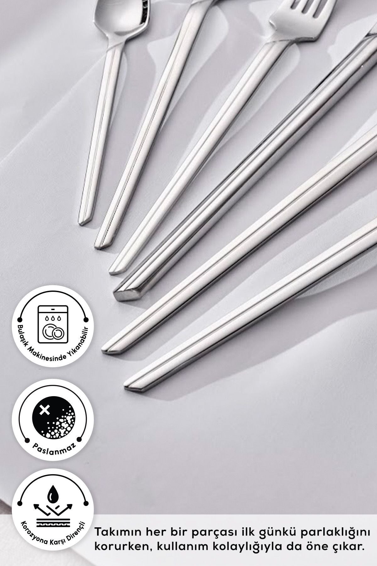 Karaca midway 84 Piece 12 Place Setting Flatware Set - MALLTURK