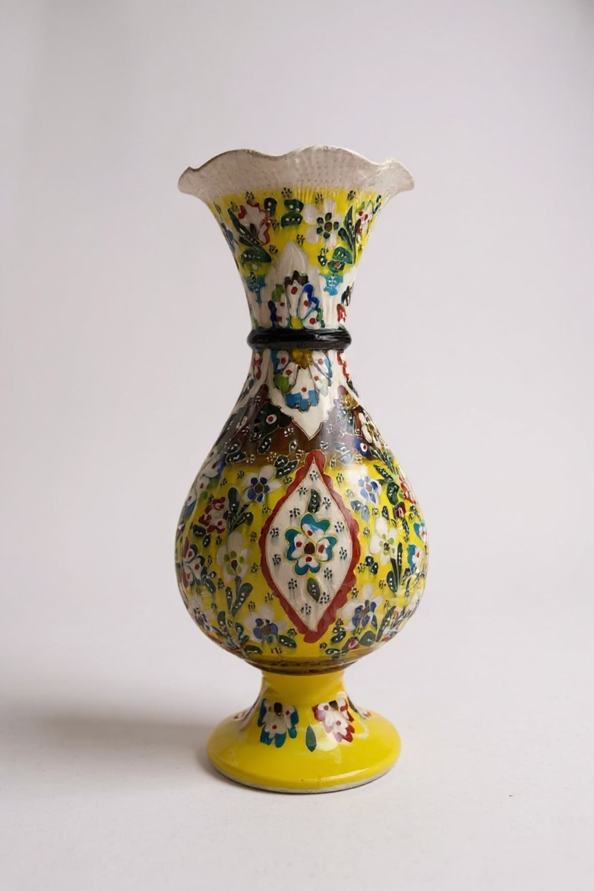 STORESZA Handmade Wheelwork 30cm Yellow Hyacinth Ceramic Vase - MALLTURK