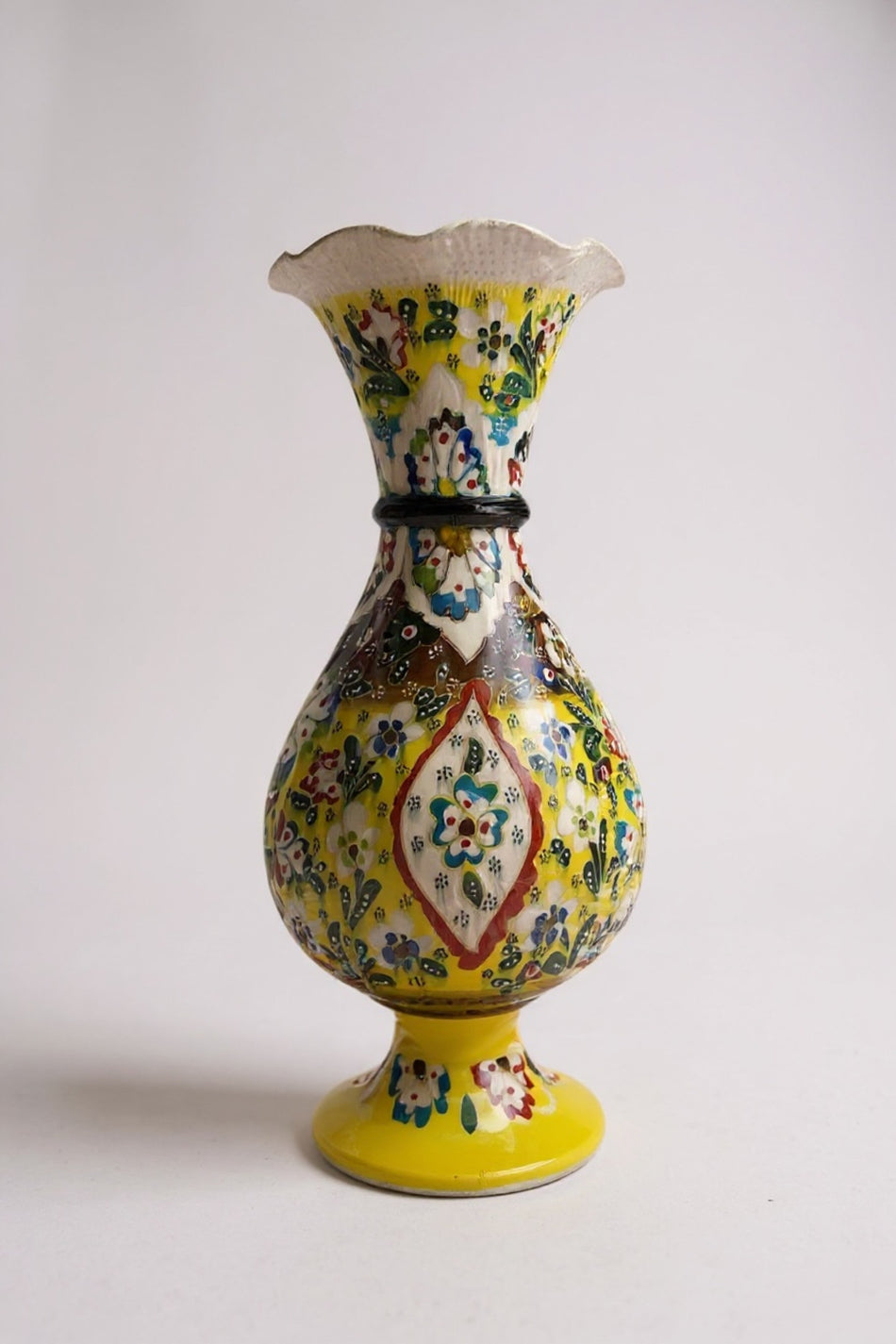 STORESZA Handmade Wheelwork 30cm Yellow Hyacinth Ceramic Vase - MALLTURK