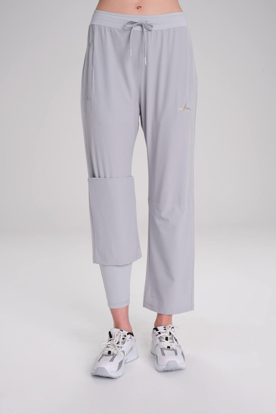 Hasema Active Double Layer Leggings Straight Leg Grey Sports Pants Sweatpants ACT-3