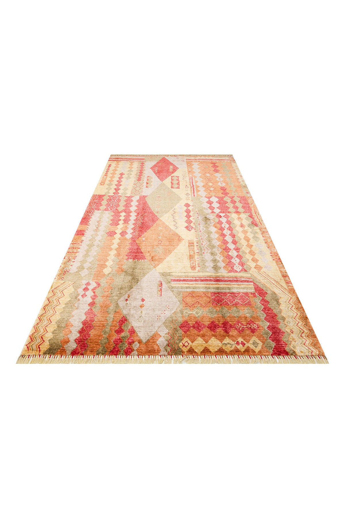 Eko Hali Zara ZR 10 Red Autumn is a special loom rug shaped by the intensive handiwork of women from Usak. - MALLTURK