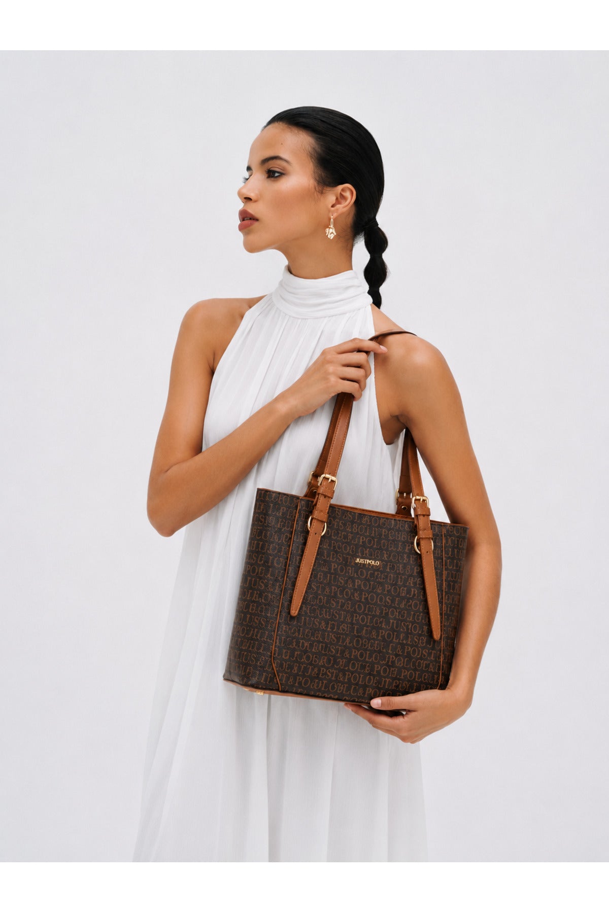 Just Polo Original Women's Brown New Season 4-Compartment Luxury Soft Leather Adjustable Stylish Shoulder Bag - MALLTURK