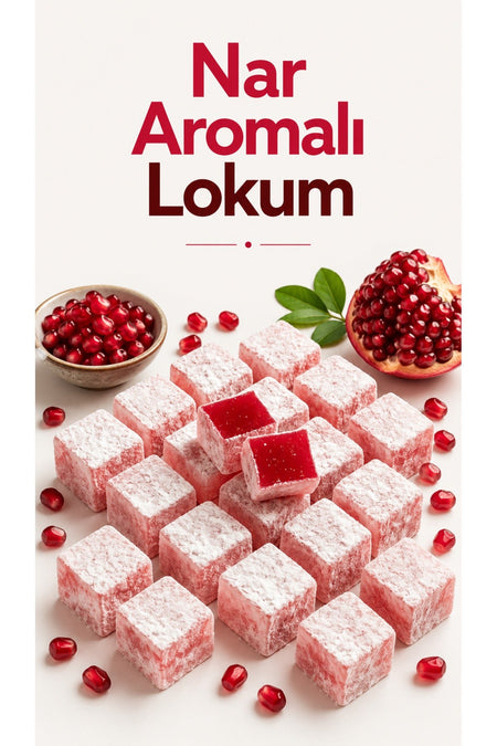 Sener Pomegranate Flavored Flavored Plain Turkish Delight 500 g - MALLTURK
