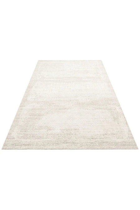 Vog Rug Arken Beige Hand-Woven Wool Viscose Cotton Rug Modern Scandinavian 3D Effect Luxury Living Room Rug - MALLTURK