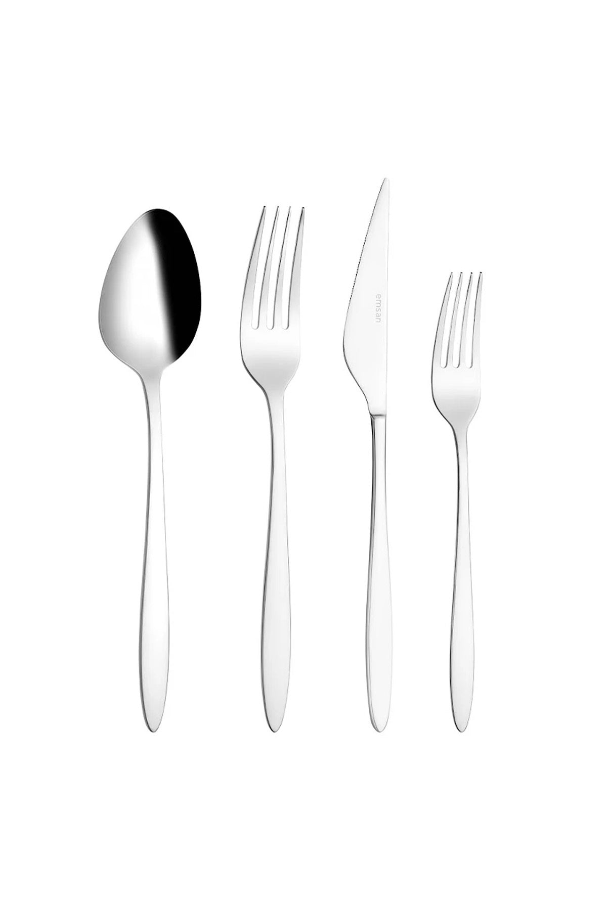 Emsan yakamoz 24 Piece 6 Place Setting Boxed Flatware Set - MALLTURK
