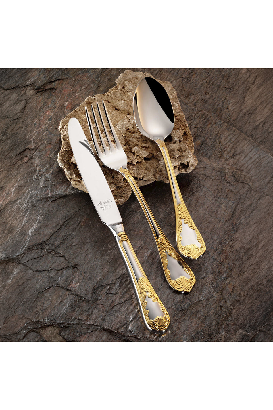 Aryildiz pera antik seri plus 84 Piece 12 Place Setting Flatware Set - MALLTURK
