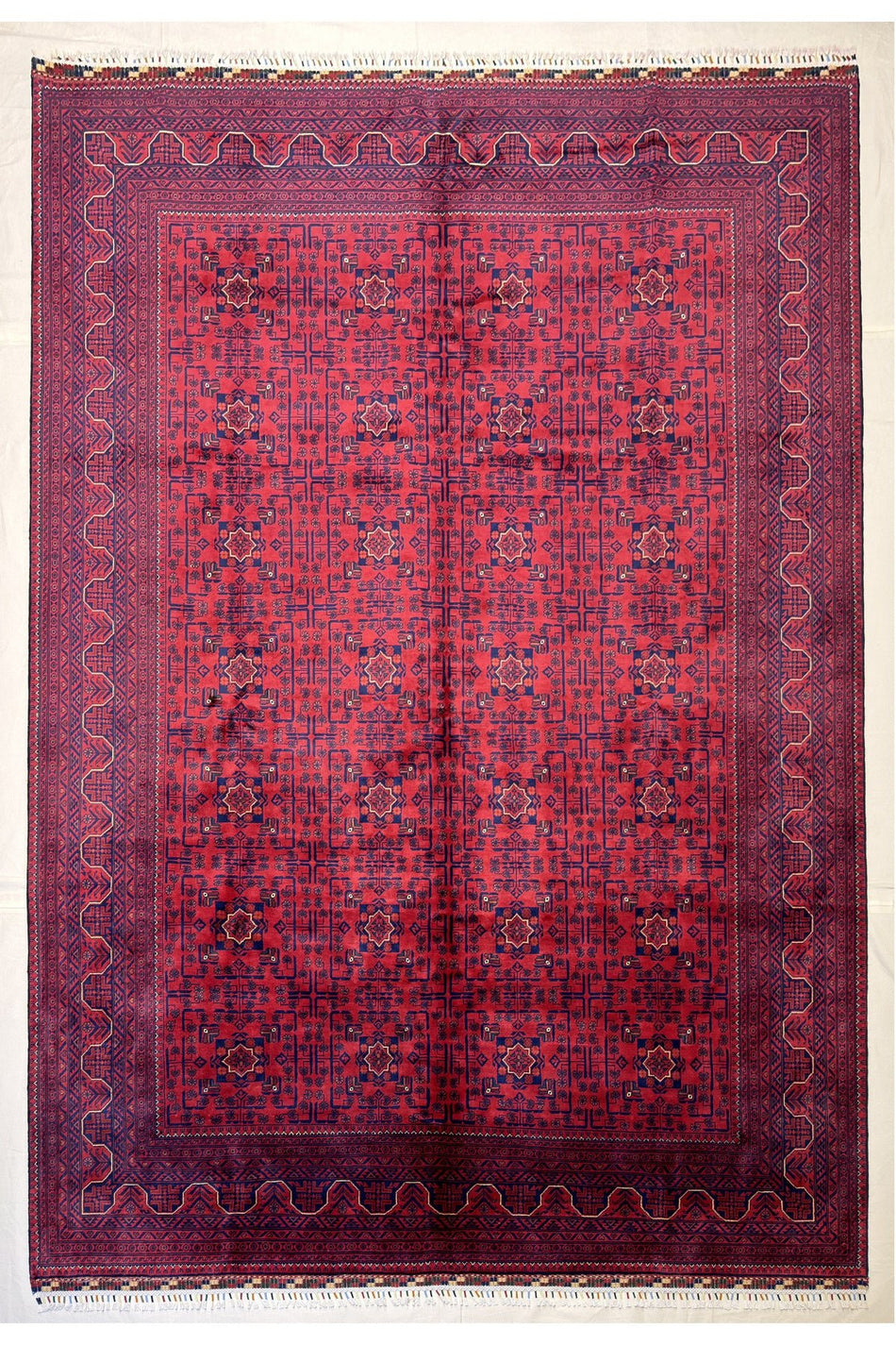 Afghan Handwoven Rug, 9 Meters, Biljik, 100% Wool, Natural Dyes, Handcrafted, Wonderful Star Model - MALLTURK