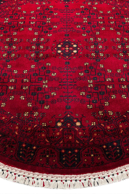 Cool Hali Beyoglu Red Vintage Authentic Round Rug Tencel Natural Yarn Handwoven Circle Home Room Living Room Rug - MALLTURK