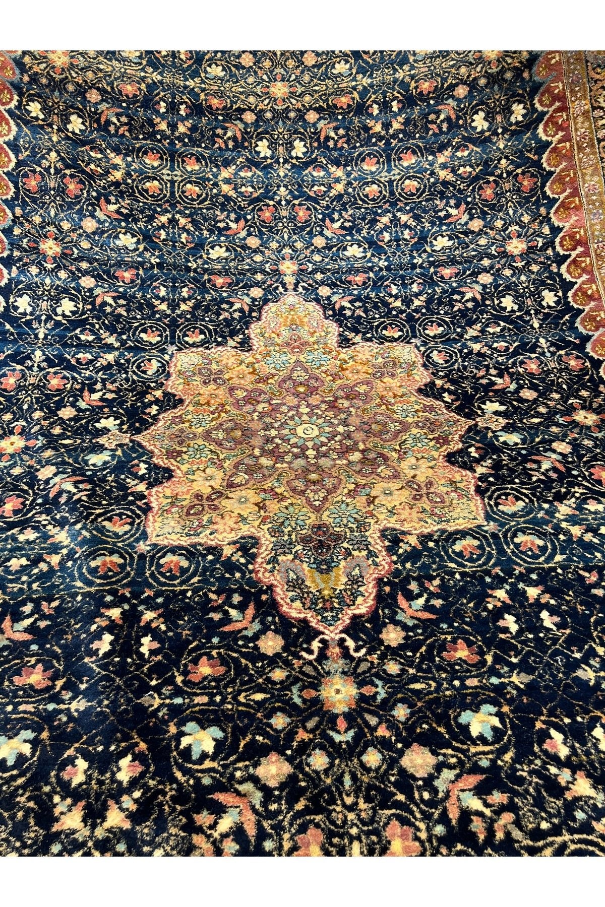 RD RAMAZAN DAG Hand Rug Art Hand-Woven Antique Feshane Rug Osmanli Design 120 Yas Old Size 370x240 - MALLTURK