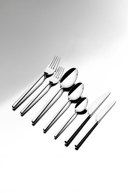 Nehir gloria Plain 12 Place Setting 84 Piece deri Boxed Flatware Set - MALLTURK