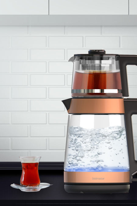GoldMaster Yenidem GM-8325 Rose Gold 1900W Glass Tea Maker - MALLTURK