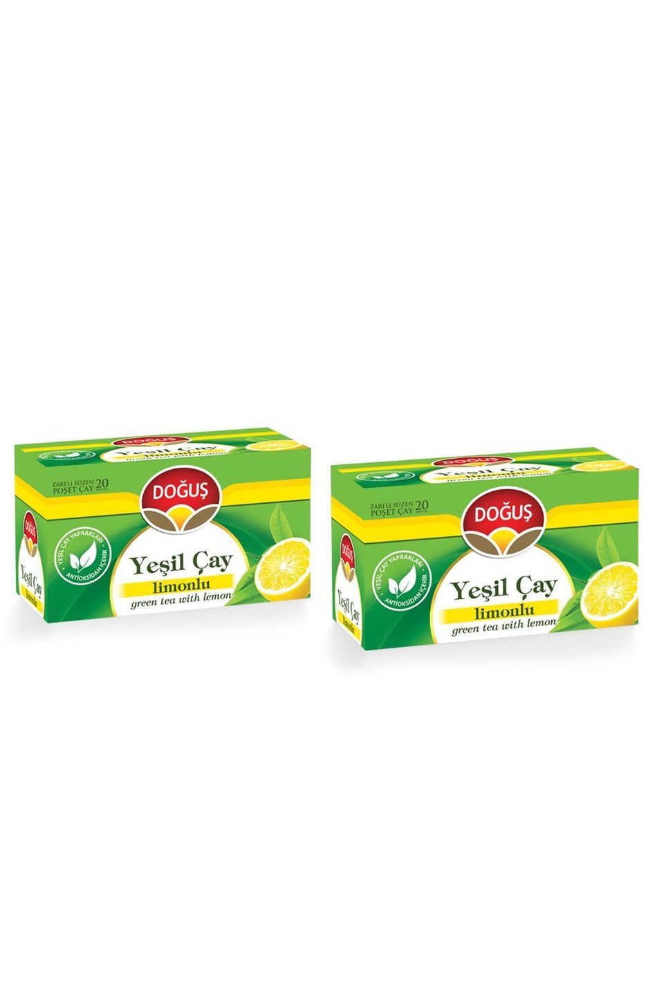 Thé vert Dogus au citron, 20 sachets x 2 paquets