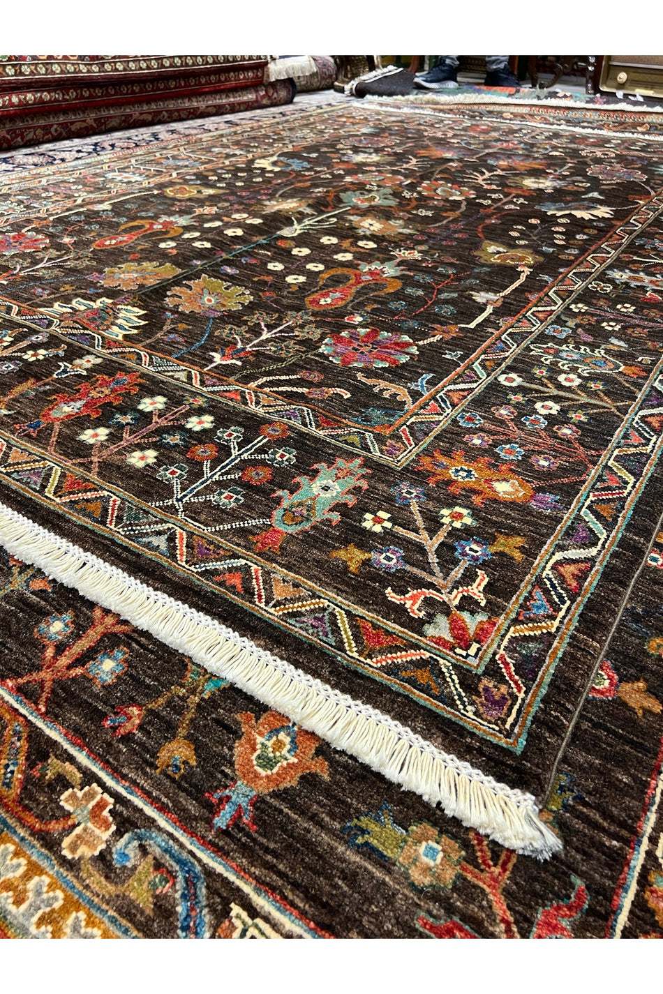 This rug is a hand-woven Afghan Sirvan rug, first-class quality. Dimensions: 257x182 cm. - MALLTURK