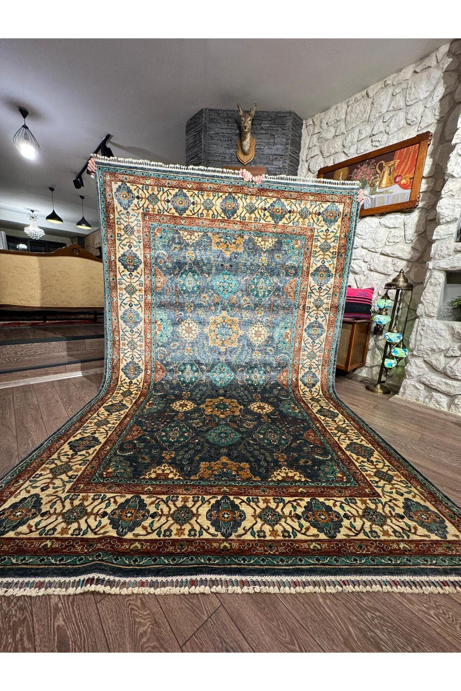 Rustikev Hand-Woven Afgan Sehrazat Rug 211x313