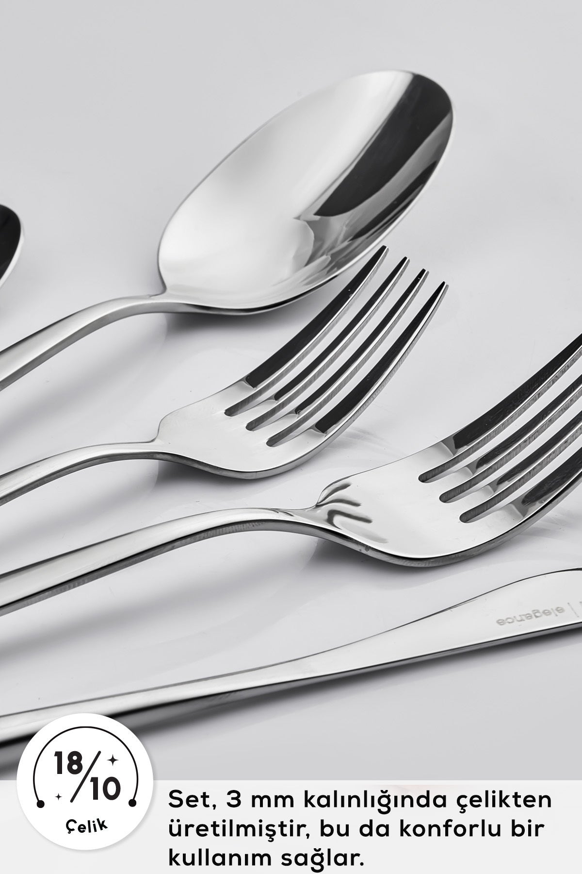 Karaca sintra 40 Piece 8 Place Setting Flatware Set platin - MALLTURK