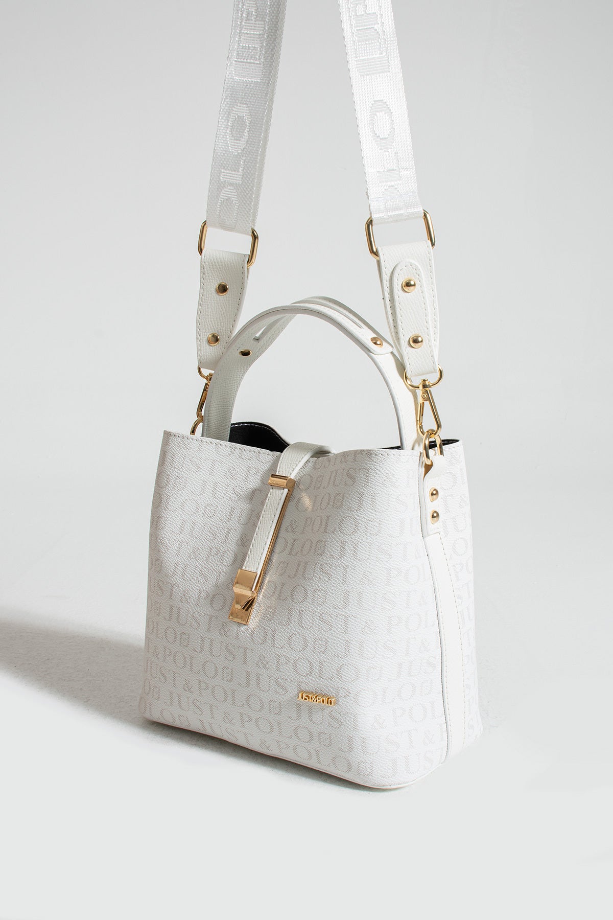 Just Polo Women's White Shoulder Bag - MALLTURK