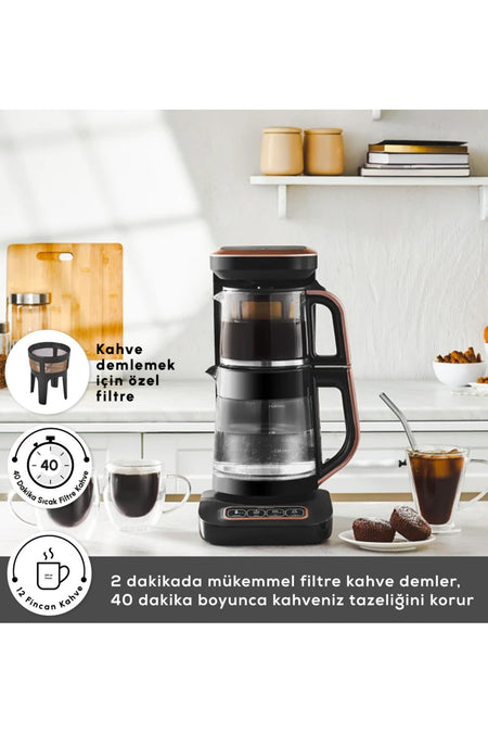 Karaca Wi-Fi Connect iOS-Android Compatible Robotea Connect 4-in-1 Talking Glass Tea Maker - MALLTURK