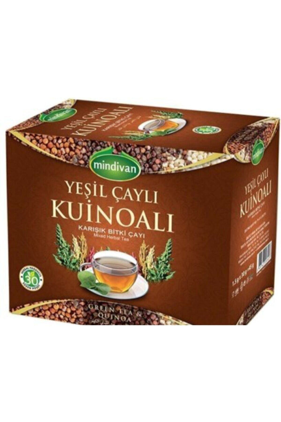 Chá de ervas de quinoa e chá verde Aybars Spices, embalagem de 30 – Mindivan