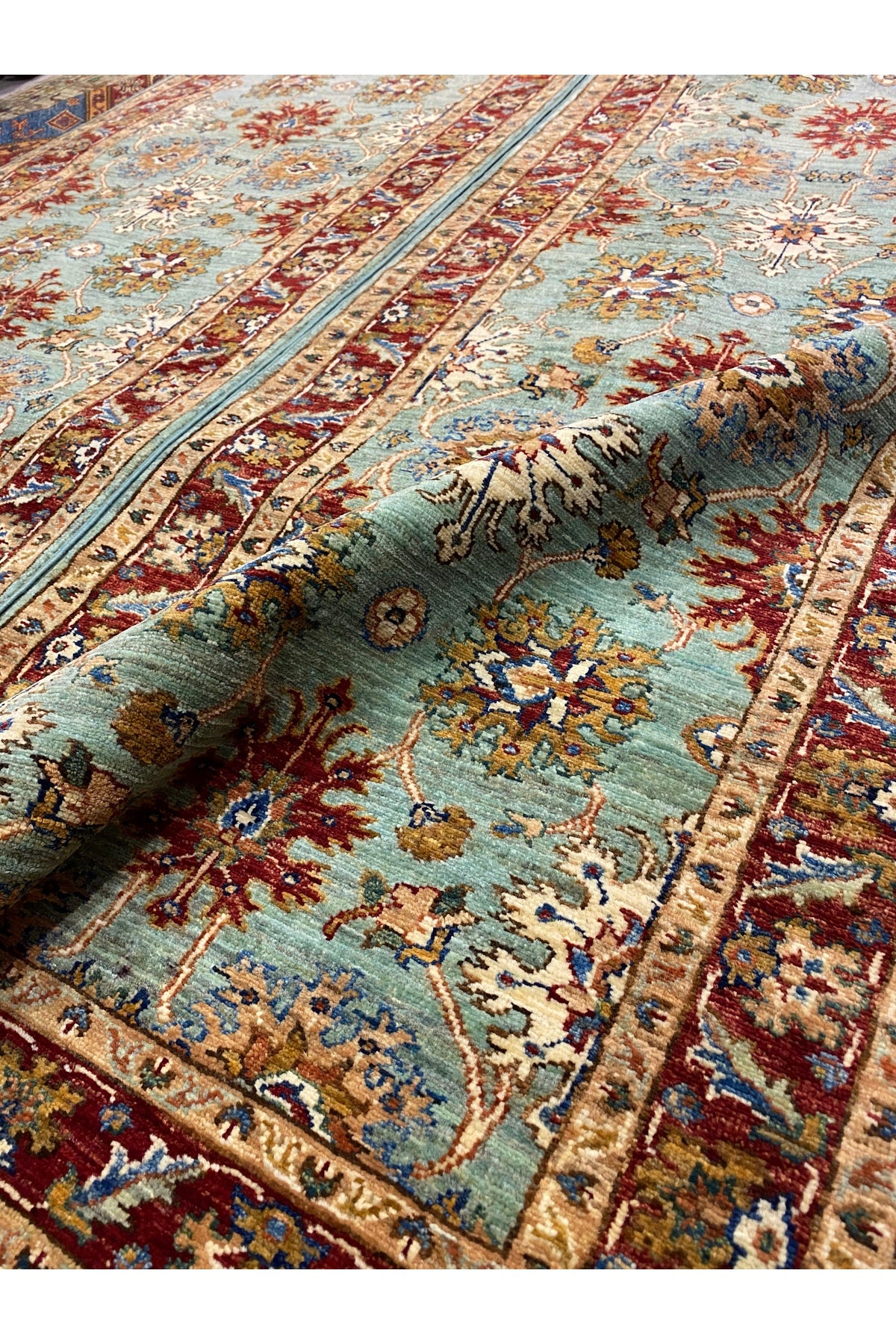 RD RAMAZAN DAG Hand Rug Art Hand-Woven Afghan Sirvan Birinci New Quality Cotton Base Wool Weave Natural Dye 3.80x85