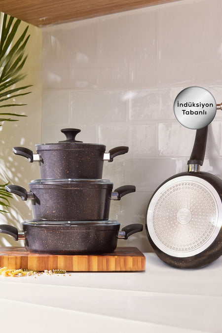 Karaca Biogranit New Induction Compatible 7 Piece Cookware Set - MALLTURK