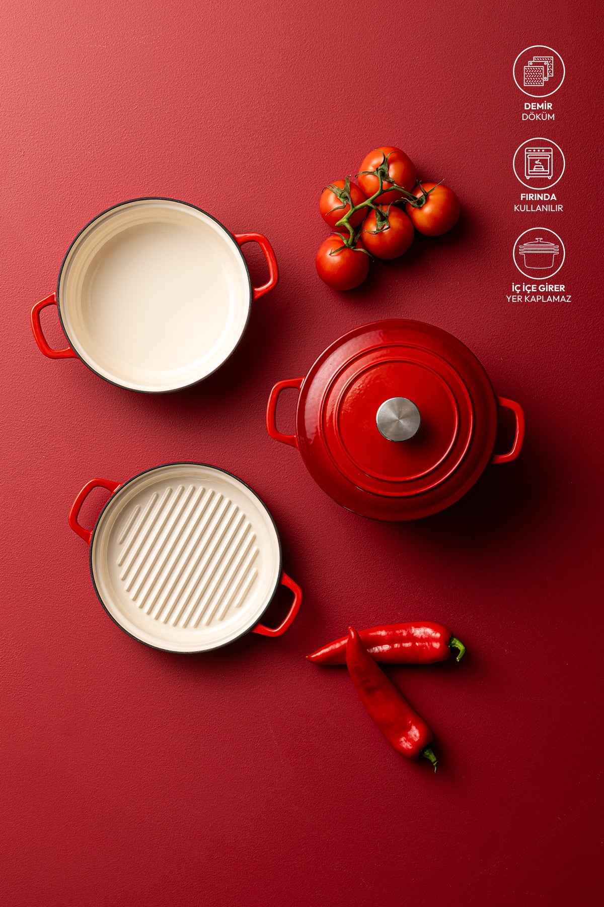Emsan Fortino Cast Cast Cookware Set 4 Piece 22 cm