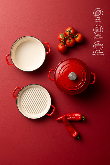 Emsan Fortino Cast Cast Cookware Set 4 Piece 22 cm