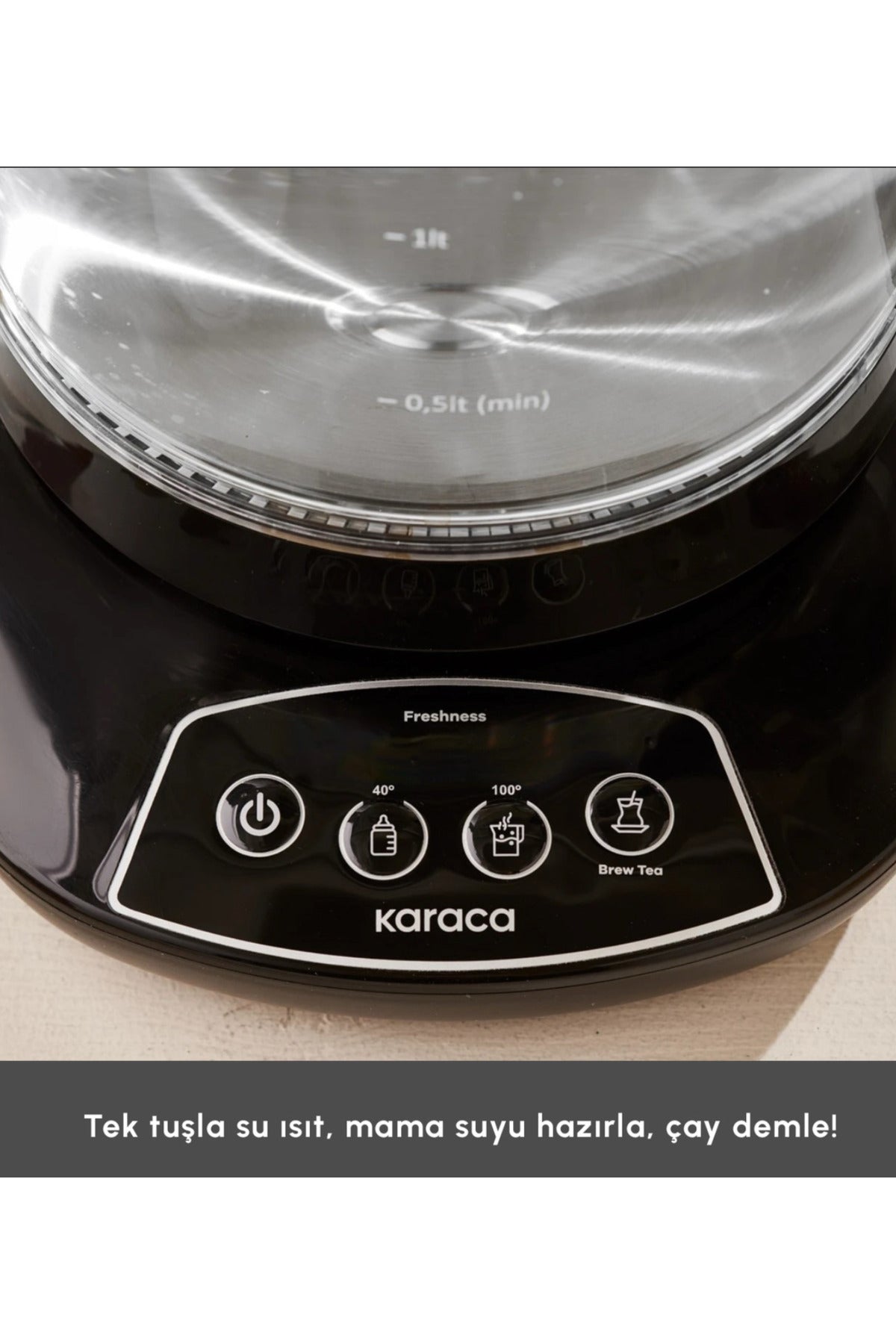 Karaca Tea Maker, Baby Feeding Water and Kettle 3 in 1 TALKiNG GLASS Tea Maker Family Size Capacity 1700W - MALLTURK