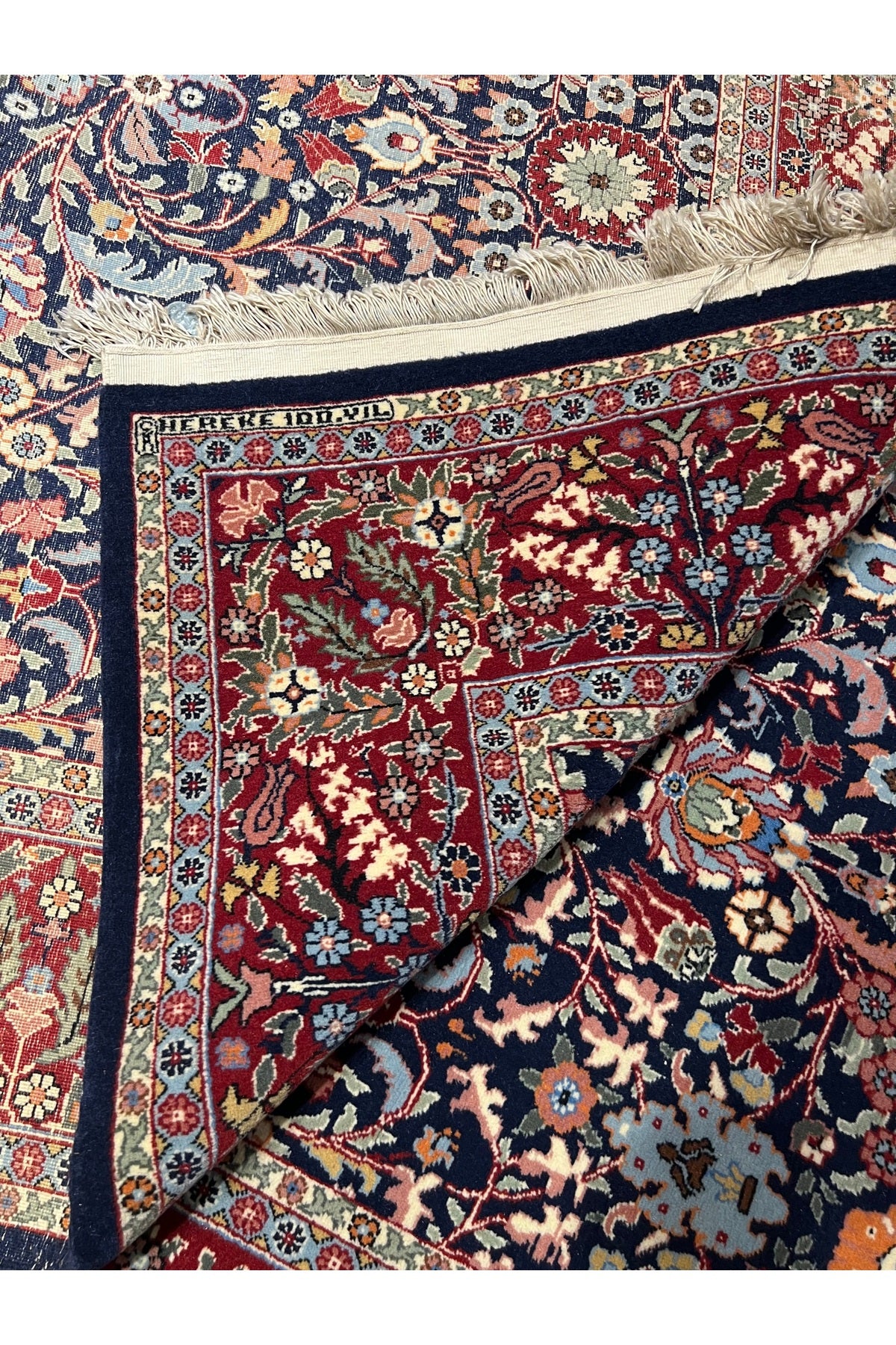 RD RAMAZAN DAG Hand Rug Art Hand-Woven Hereke Rug 100.Anniversary Series Lalezar Design Size 220x150 - MALLTURK
