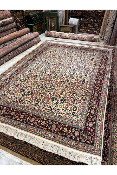 RD RAMAZAN DAG Hand Rug Art Hand-Woven Hereke Rug Seven Mountains Flower Size 314x213 - MALLTURK