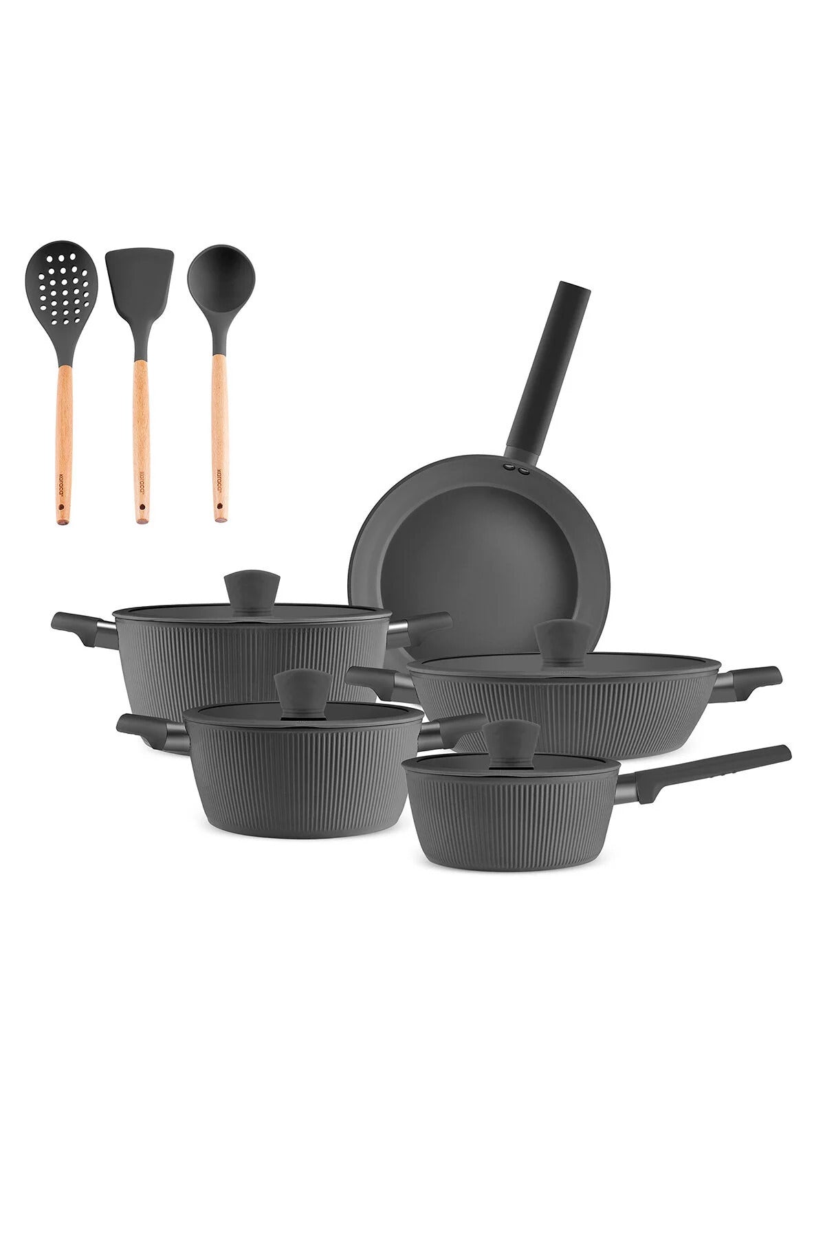Karaca x Refika Swiss Crystal Pureline Induction Compatible Servis Gerecli 12 Piece Cookware Set - MALLTURK