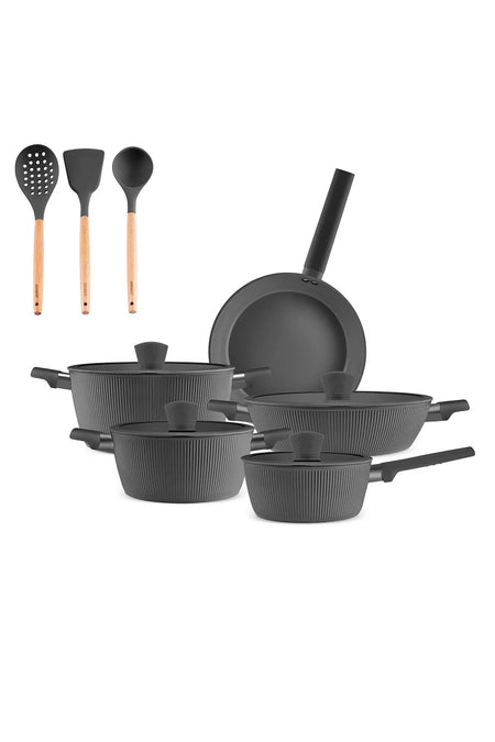 Karaca x Refika Swiss Crystal Pureline Induction Compatible Servis Gerecli 12 Piece Cookware Set - MALLTURK