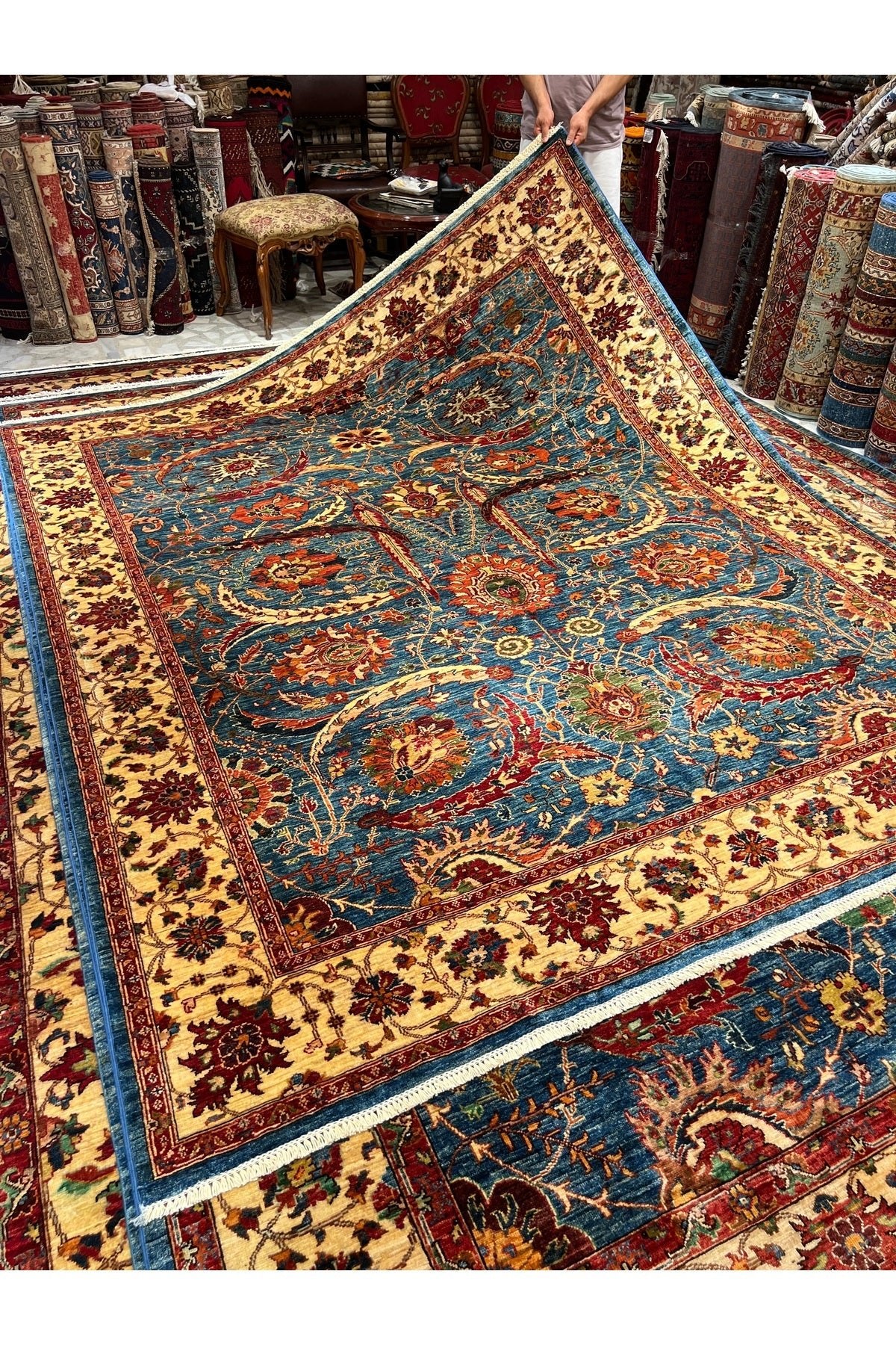 RD RAMAZAN DAG Hand Rug Art Hand-Woven Afgan Rug Agac Classic Design Size 290x245 - MALLTURK