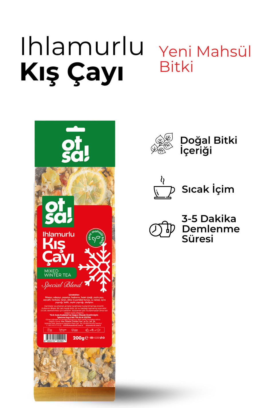 Greenlabel Otsa Lindenblüten- und Ingwer-Wintertee 200 g