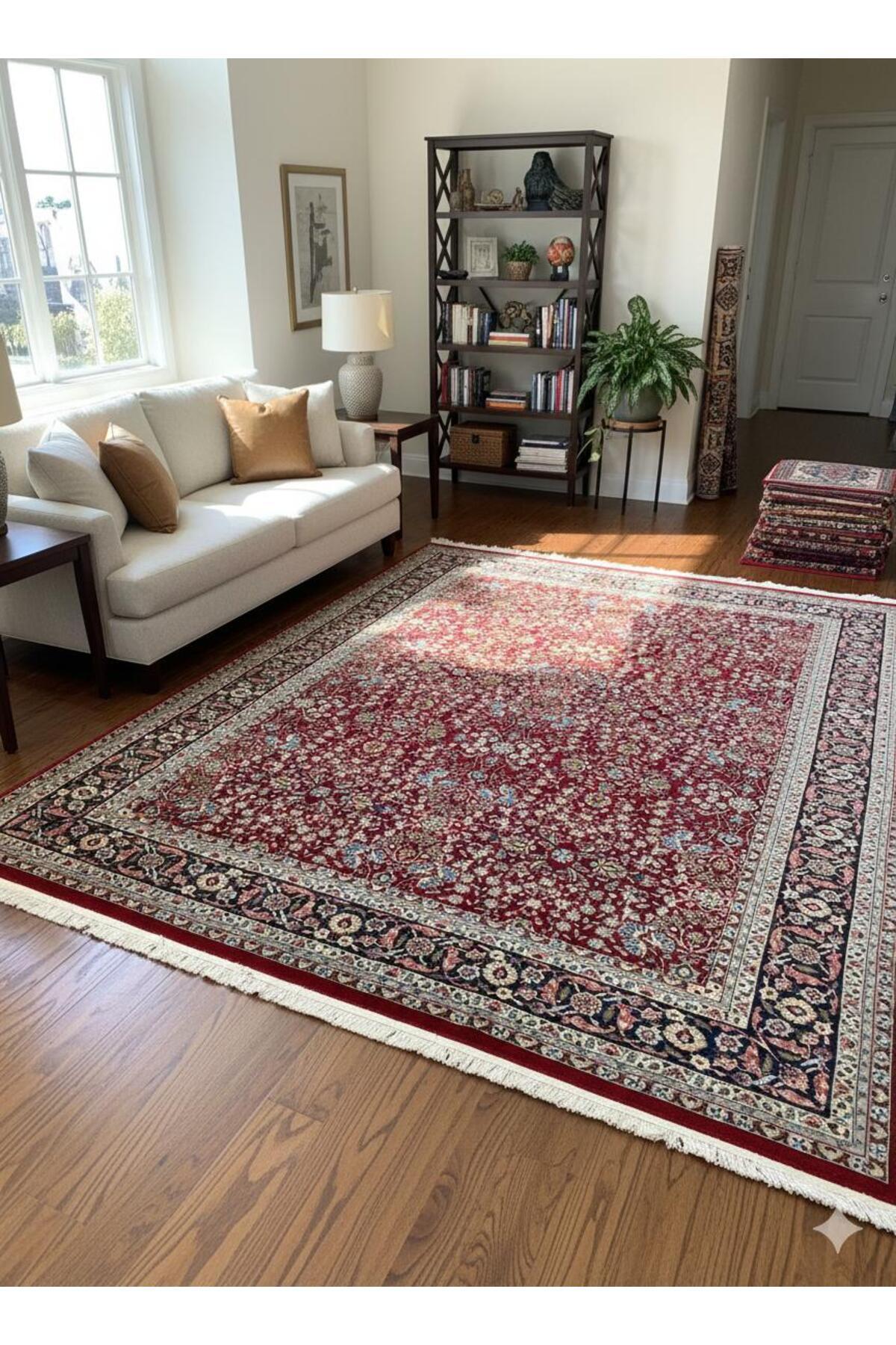RD RAMAZAN DAG Hand Rug Art Hand-Woven Sumerbank Hereke Rug Signed Seven Mountains Flower Premium Quality Size 303x203 - MALLTURK