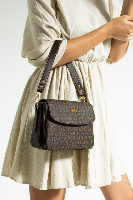 Just Polo Brown Women's Three-Compartment Shoulder Bag and Wallet Set - MALLTURK