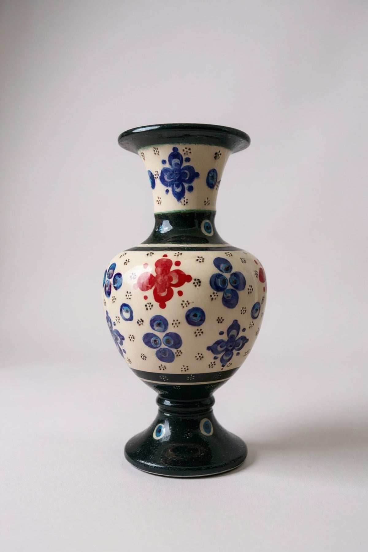 STORESZA Handmade Wheelwork 20cm Lace Alhambra Ceramic Vase Green - MALLTURK