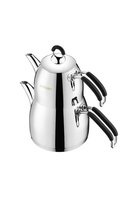 Emsan Mina Midi Teapot Set, Black - MALLTURK