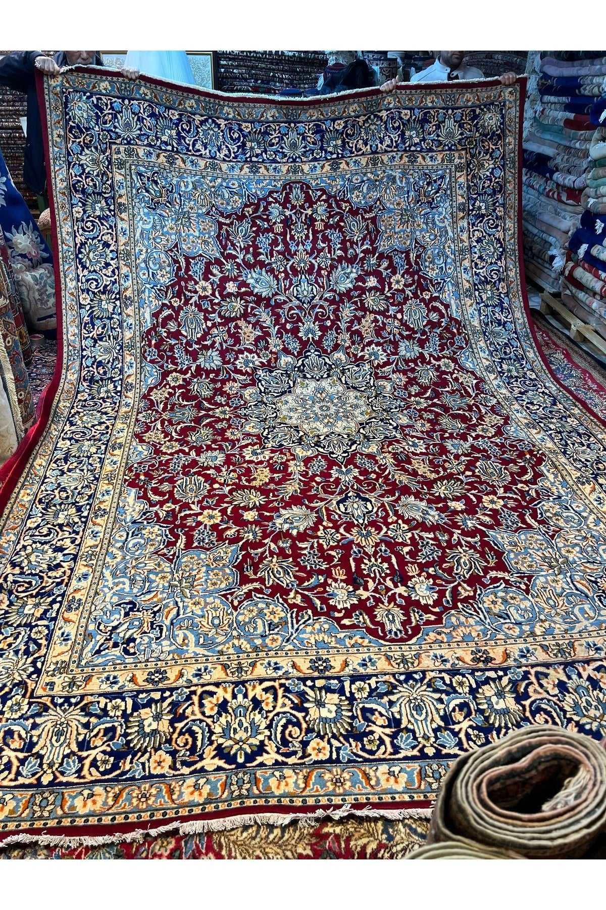 RD RAMAZAN DAG Hand Rug Art Hand-Woven Iranian Kirman Laver Rug Premium Quality Collector Piece Size 390x273 - MALLTURK