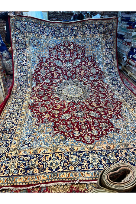 RD RAMAZAN DAG Hand Rug Art Hand-Woven Iranian Kirman Laver Rug Premium Quality Collector Piece Size 390x273 - MALLTURK