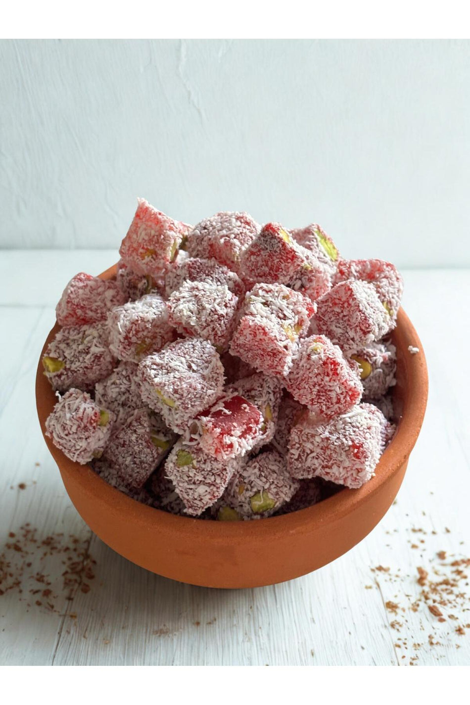 GSC SEKERLEME Coconut Double Roasted Pomegranate Flavored Turkish Delight 500gr - MALLTURK