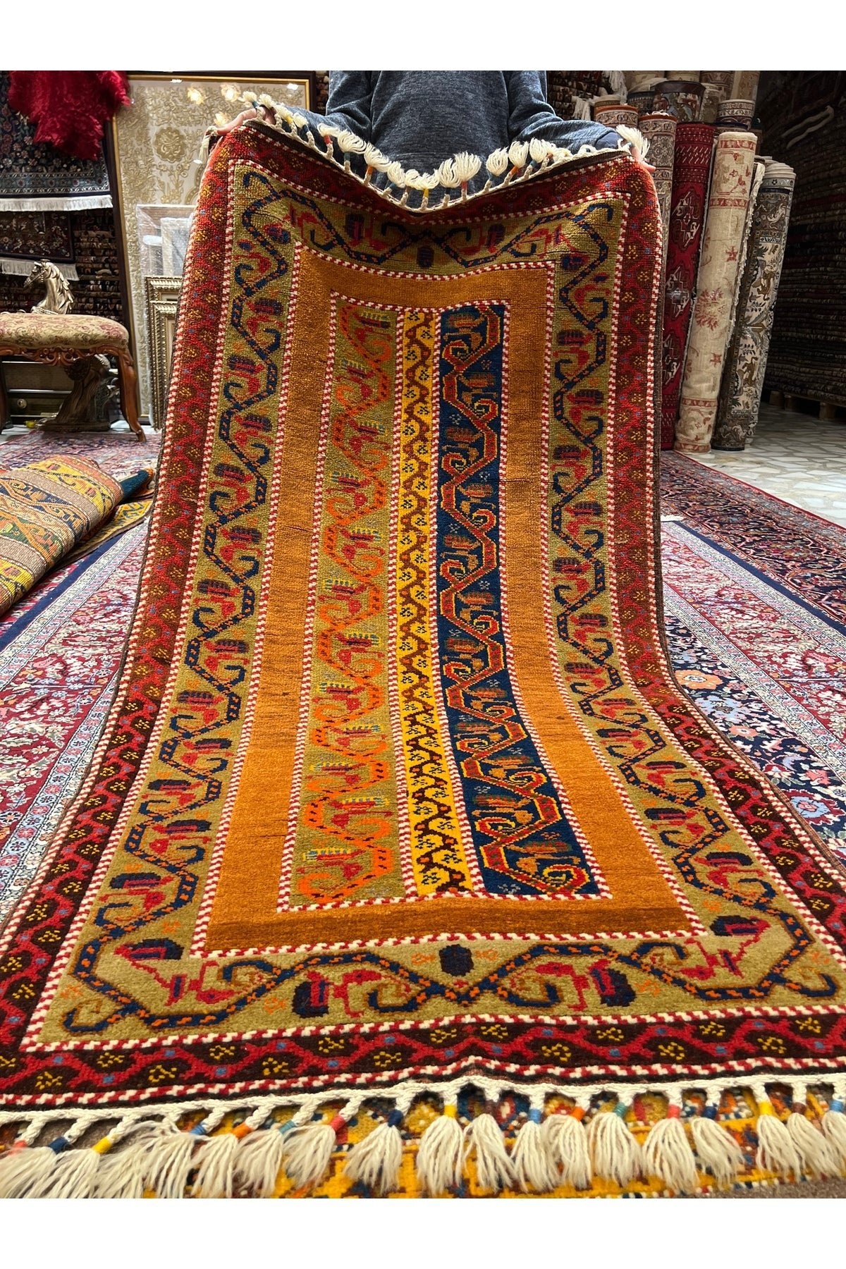 RD RAMAZAN DAG Hand Rug Art Hand-Woven Sivas Sal Pattern Rug Size 167x87