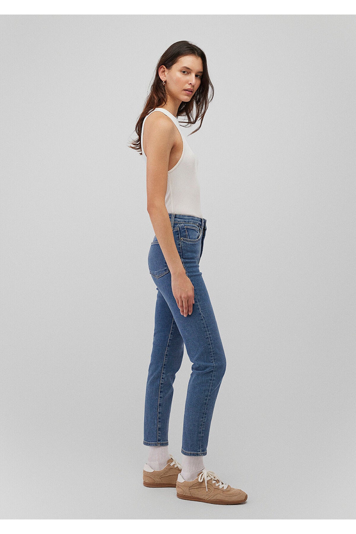 Cindy Gold Shape Dark Mavi Jeans 100277-87897 - MALLTURK